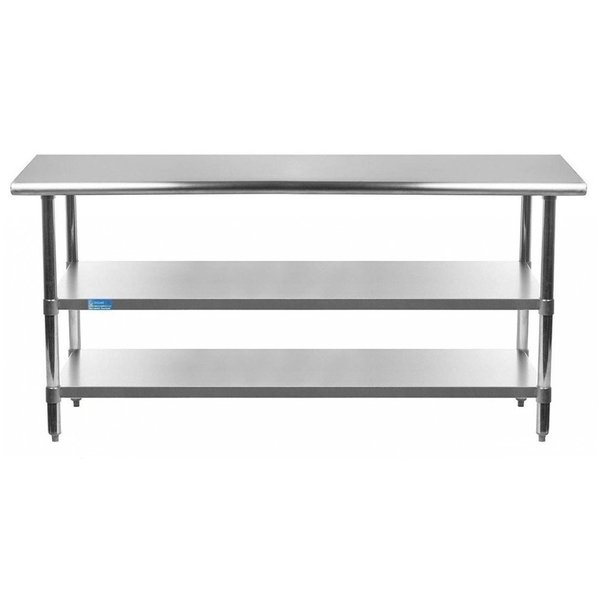 Amgood 30x72 Prep Table with Stainless Steel Top and 2 Shelves AMG WT-3072-2SH